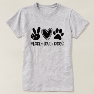 Peace Love-honden T-shirt