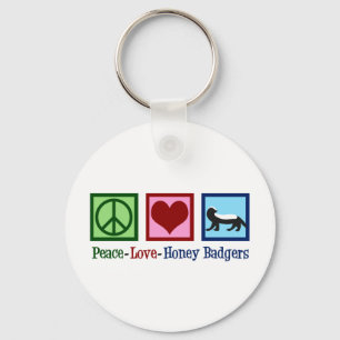 Peace Love Honey Badgers Sleutelhanger