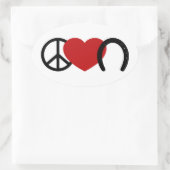 Peace-Love-Hoof Ovale Sticker (Tas)