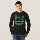 Peace Love Hope Cerebral Palsy Awareness Month Gre T-shirt (Voorkant volledig)