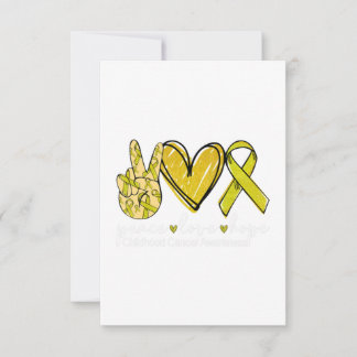 Peace Love Hope Childhood Cancer Awareness Yellow Bedankkaart