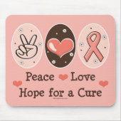 Peace Love Hope Cure Mousepad Muismat (Voorkant)