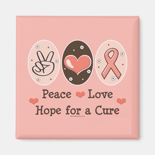 Peace Love Hope For A Cure Magnet (Devant)