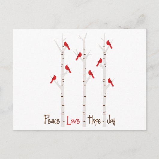 Peace Love Hope Joy Briefkaart (Voorkant)