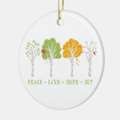 Peace Love Hope Joy Keramisch Ornament (Links)
