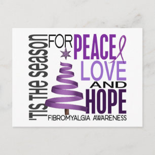 Peace Love Hope Kerstmis Holiday Fibromyalgia Feestdagenkaart