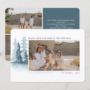 Peace Love Hope   Kerstvakantie fotokaart Kaart