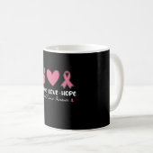 Peace Love Hope Matching Breast Cancer Awareness Koffiemok (Voorkant rechts)