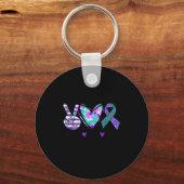 Peace Love Hope Suicide Prevention Awareness Tie-d Sleutelhanger (Voorkant)