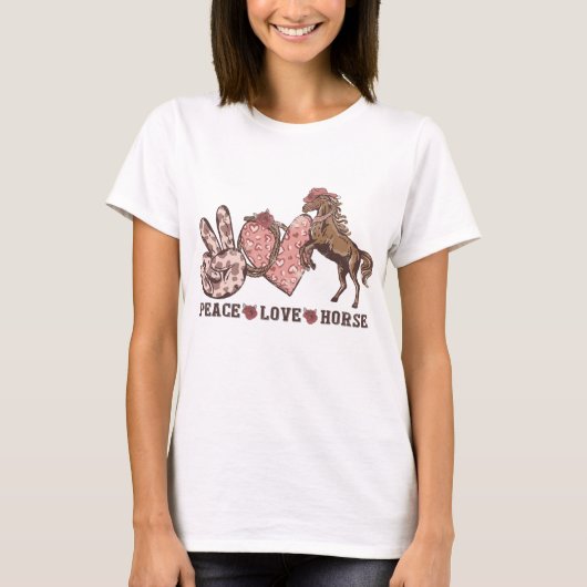 Peace Love Horse T-shirt (Voorkant)