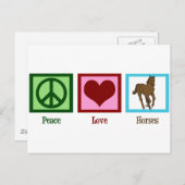 Peace Love Horses Briefkaart (Voorkant / Achterkant)