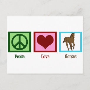 Peace Love Horses Briefkaart