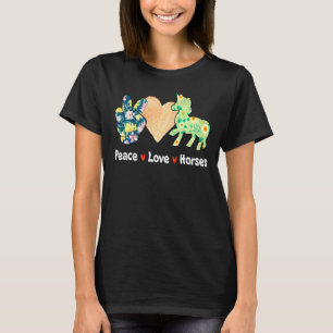 Peace Love Horses Funny for Horse Teen Girls T-shirt