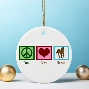 Peace Love Horses Keramisch Ornament