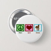 Peace Love Horses Ronde Button 5,7 Cm (Voorkant /achterkant)