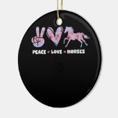 Peace Love Horses Schattige Paardenliefhebber Flow Keramisch Ornament (Links)