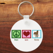 Peace Love Horses Sleutelhanger (Achterkant)