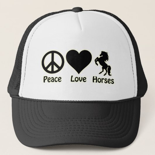 Peace Love Horses Trucker Pet (Voorkant)