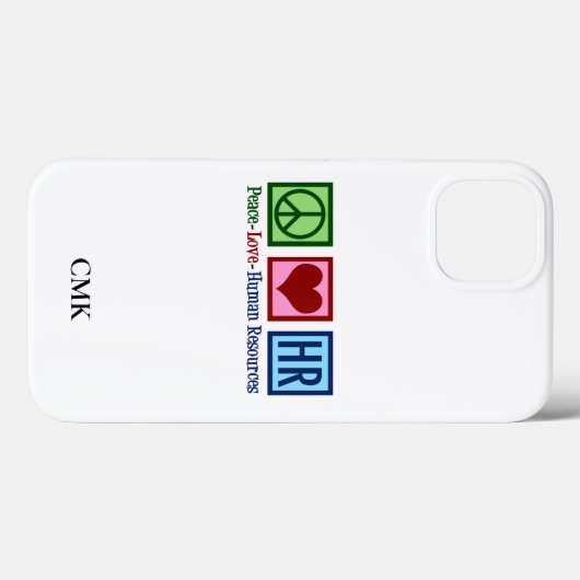 Peace Love HR Cute Human Resources Monogram Case-Mate iPhone Case (Achterkant (horizontaal))