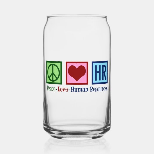 Peace Love HR Human Resources Blikvorm Glas (Voorkant)