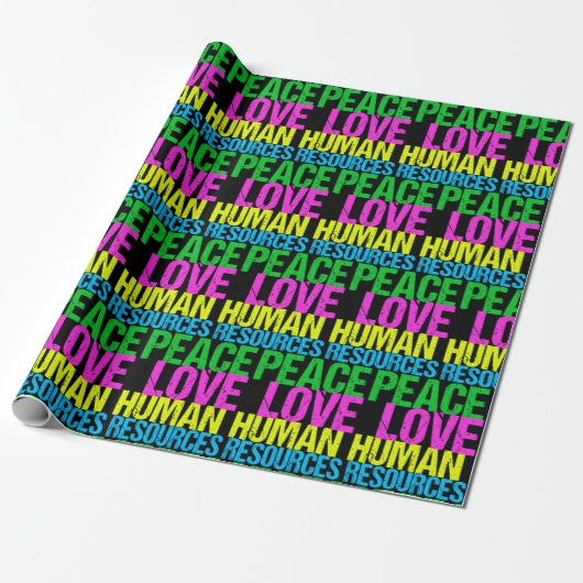 Peace Love Human Resources Cadeaupapier (Uitgerold)