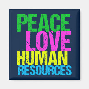 Peace Love Human Resources Cute Blue HR Department Magneet