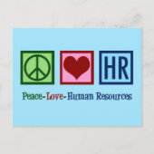 Peace Love Human Resources HR Briefkaart (Voorkant)