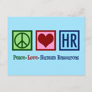 Peace Love Human Resources HR Briefkaart
