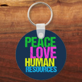 Peace Love Human Resources Office Manager HR Sleutelhanger (Voorkant)