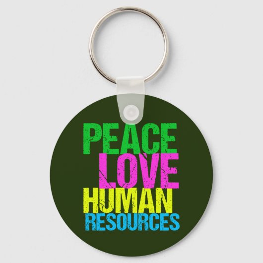 Peace Love Human Resources Sleutelhanger (Voorkant)
