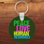 Peace Love Human Resources Sleutelhanger (Voorkant)