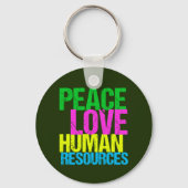 Peace Love Human Resources Sleutelhanger (Achterkant)