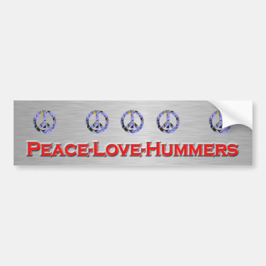 Peace-Love_Hummers Bumpersticker (Voorkant)