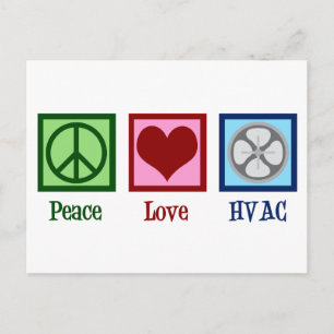 Peace Love HVAC Company Briefkaart
