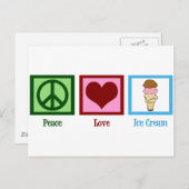 Peace Love Ice Cream Briefkaart (Voorkant / Achterkant)