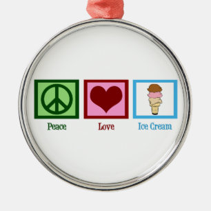 Peace Love Ice Cream Metalen Ornament