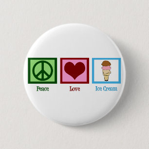 Peace Love Ice Cream Ronde Button 5,7 Cm