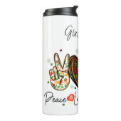 Peace Love Iced Coffee Fun Design Thermosbeker (Gedraaid links)