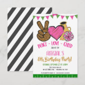 Peace Love Invitation de la fête (Devant / Derrière)