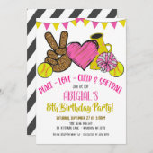 Peace Love Invitation de la fête (Devant / Derrière)