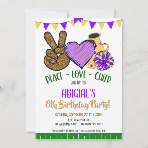 Peace Love Invitation de la fête