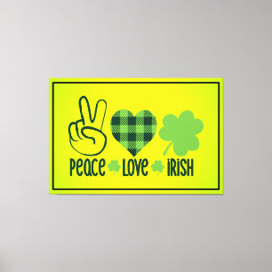 Peace Love Irish-60682 Canvas Afdruk