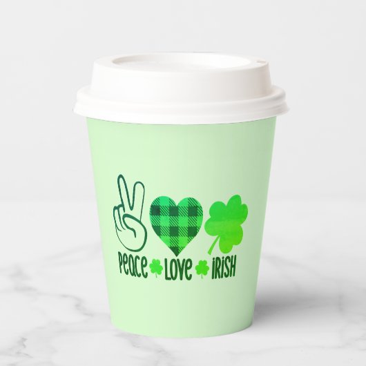 Peace Love Irish-60682 Papieren Bekers (Voorkant)