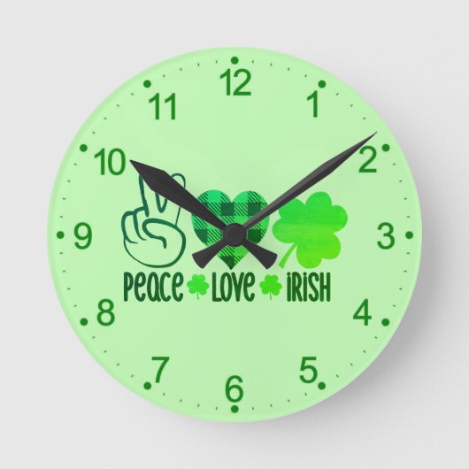 Peace Love Irish-66677 Ronde Klok (Voorkant)