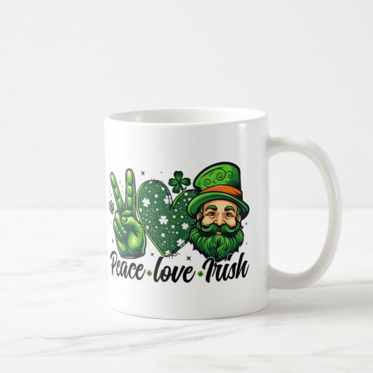 Peace Love Irish Mok - Perfect voor St. Patrick's  (Rechts)
