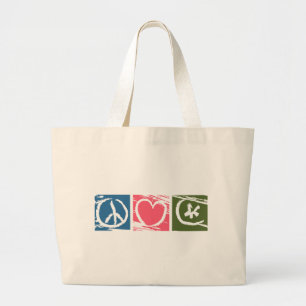 Peace Love Islam Grote Tote Bag