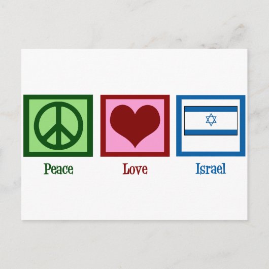Peace Love Israel Briefkaart (Voorkant)
