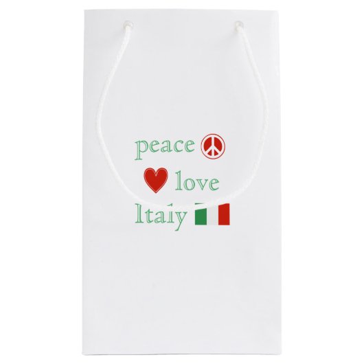 Peace Love Italy Heart Italiaanse Republiek vlag Klein Cadeauzakje (Achterkant)