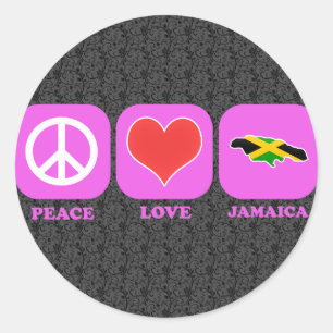 Peace Love Jamaica Ronde Sticker