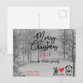 Peace Love Jesus Black White Christmas Carte posta (Devant / Derrière)